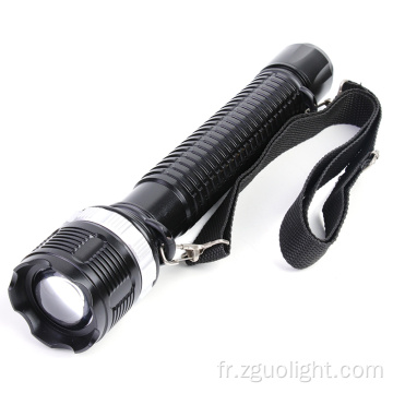 Lampe de poche de policière zoomable en aluminium multi-1W